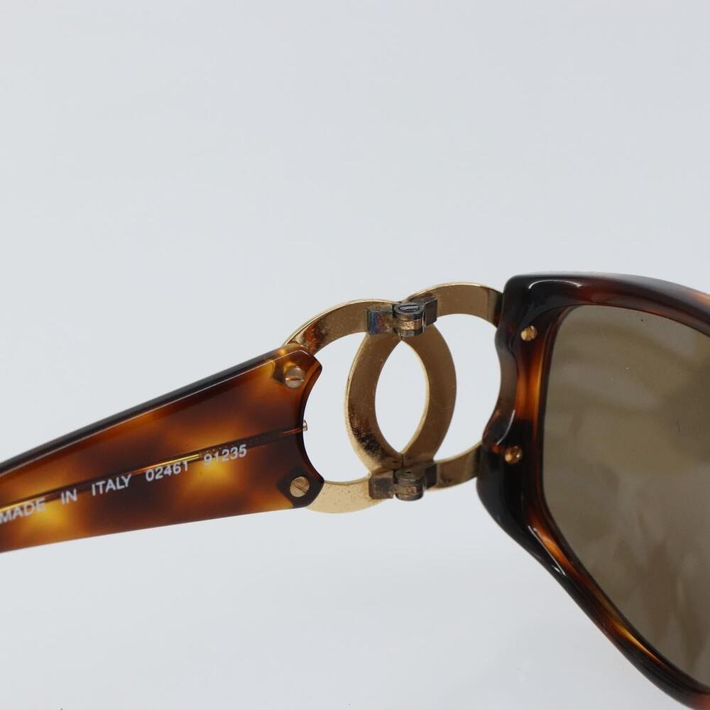 CHANEL COCO Mark Sunglasses plastic Brown CC Auth yk20054 - Picture 10 of 12